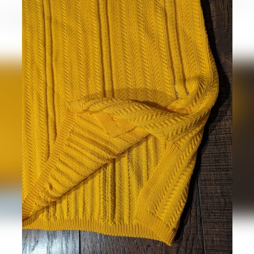 Brooks Brothers Sweater Womens Medium Goldenrod Short Sleeve Blouse 100% Cotton - Picture 6 of 14